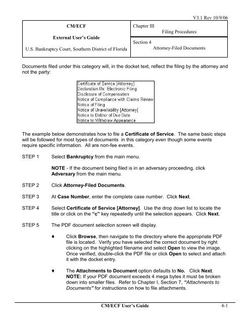 Attorney Filed Documents Southern District Of Florida