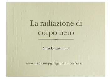 La radiazione di corpo nero - Fisica