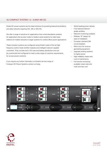 Enatel 3U 1.0 - 6.0KW 48Vdc Brochure - Fusion Power System