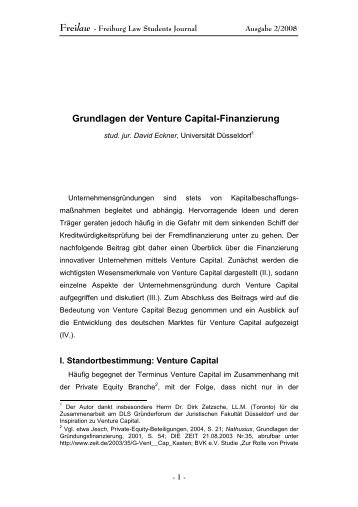 Grundlagen der Venture Capital-Finanzierung - Freilaw – Freiburg ...