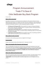 Trade IT & Save it! Citrix NetScaler Buy Back Program - ADN