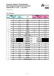 European Athletics Championships Entry Standard Proposal and ...