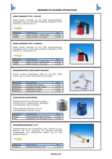 BRANDER EN SOLDEER APPARATUUR - Gaswinkel