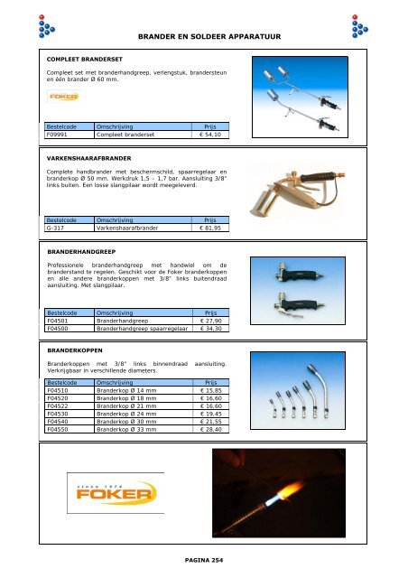 BRANDER EN SOLDEER APPARATUUR - Gaswinkel