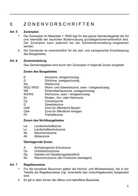 Baureglement der Politischen Gemeinde Fischingen