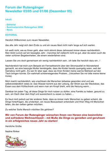 Forum der Rutengänger Newsletter 03/05 und 01/06 (Dezember 05)