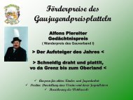 Förderpreise des Gaujugendpreisplatteln 2012 - Gauverband 1