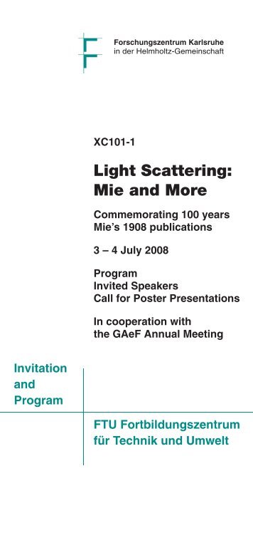 Light Scattering: Mie and More - GAeF