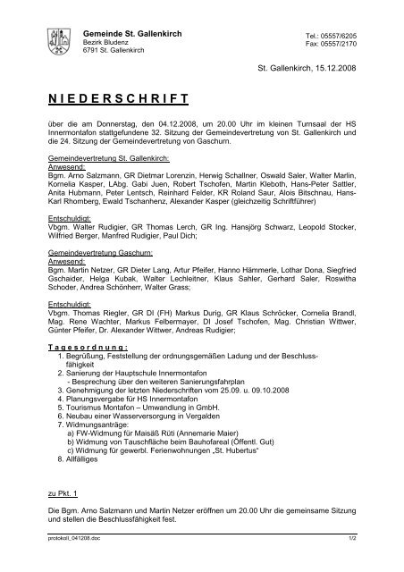 24. Gemeindevertretungssitzung (29 KB) - .PDF - Gemeinde Gaschurn