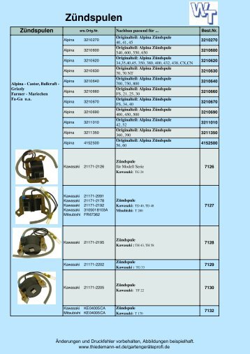 Zündspulen - Gartentechnik-Profi