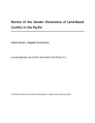 Gender Land and Conflict Minimization in the Pacific - Pacific ...