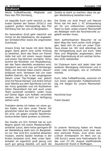 Ausgabe 148 Grußwort - FSV Dörnberg