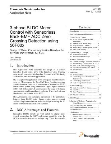 3-phase BLDC Motor Control with Sensorless Back-EMF ADC Zero ...