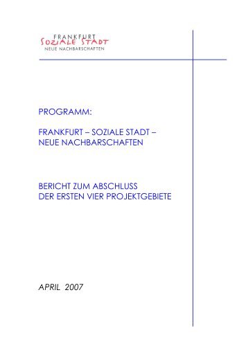 Abschlussbericht der ersten Quartiere (PDF 2.7 ... - Frankfurt am Main