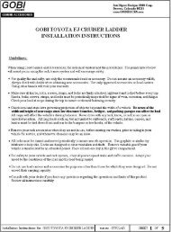 Gobi Toyota FJ Cruiser Ladder Instructions.pdf - Toyota FJ Cruiser ...