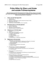 Frühe Hilfen für Eltern und Kinder und soziale Frühwarnsysteme