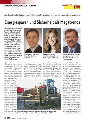 Energiesparen und Sicherheit als Megatrends - FM