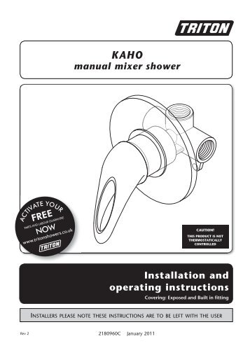 KAHO manual mixer shower - Free-Instruction-Manuals.com