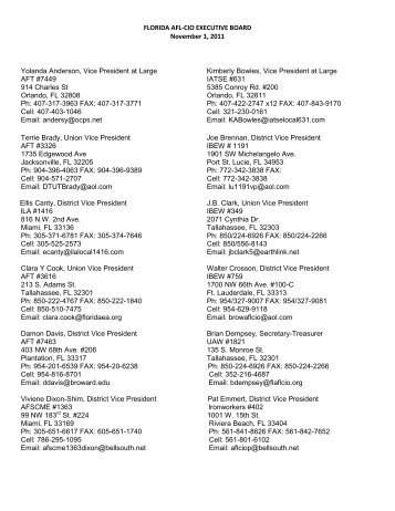 FLORIDA AFL-CIO EXECUTIVE BOARD November 1, 2011 ...