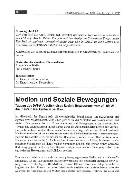 Vollversion (5.75 MB) - Forschungsjournal Soziale Bewegungen