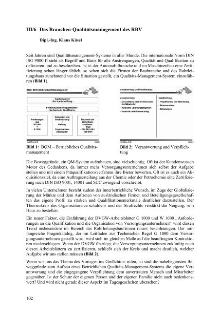 Das Branchen-Qualitätsmanagement des RBV - FITR