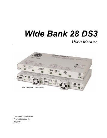 Wide Bank 28 DS3 USER MANUAL - Force10 Networks