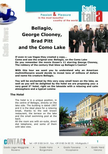 Bellagio, George Clooney, Brad Pitt and the Como Lake
