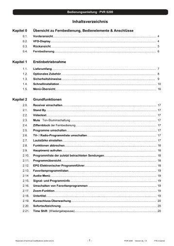 Inhaltsverzeichnis - FTE Maximal