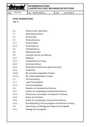 betriebsanleitung lagerstuhl kurz, mechanische dichtung