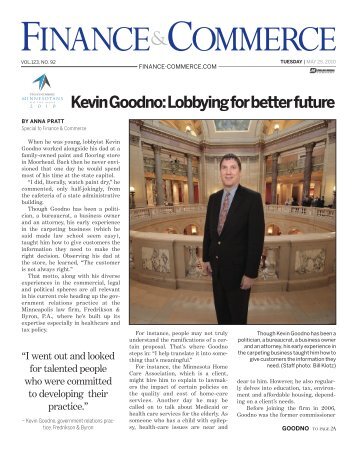 Kevin Goodno: Lobbying for Better Future - Fredrikson & Byron PA