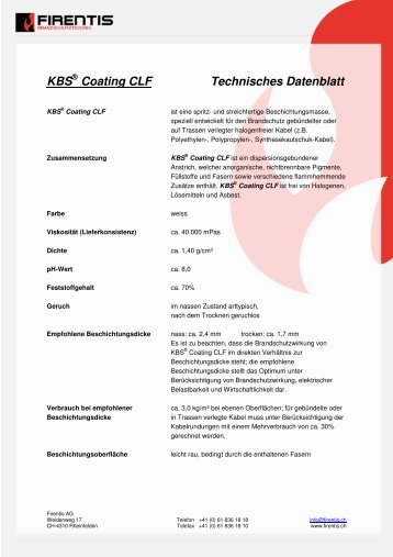 Datenblatt KBS Coating CLF GR - Firentis AG