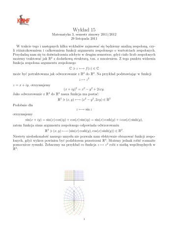 Wykład 15 - Funkcje holomorficzne