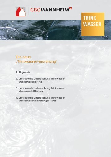 Trinkwasserverordnung (PDF) - GBG Mannheimer