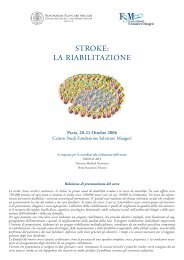 STROKE: LA RIABILITAZIONE - Fondazione Salvatore Maugeri