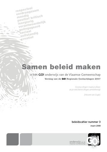 Samen beleid maken - GO! onderwijs van de Vlaamse Gemeenschap