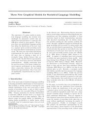 Three New Graphical Models for Statistical Language Modelling