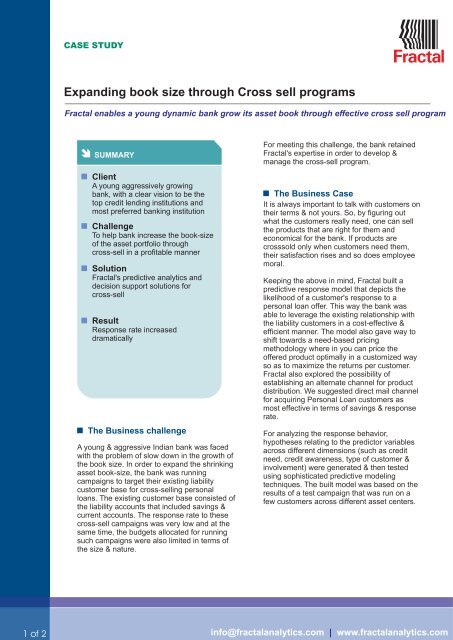 Effective Cross Sell Casestudy - Fractal Analytics