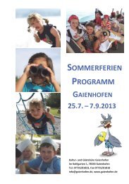 Kinderferienprogramm 2013 - Gaienhofen