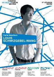 Carte blanche à Louis Schwizgebel-Wang Le concert - Forum-Meyrin