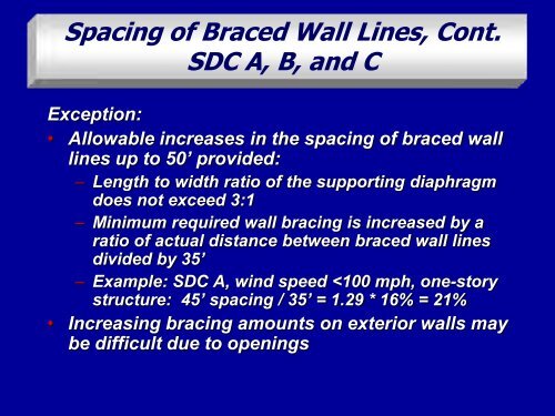 Spacing Of Braced