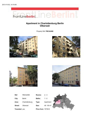 Apartment in Charlottenburg Berlin Olbersstr - FrontLineBerlin.com