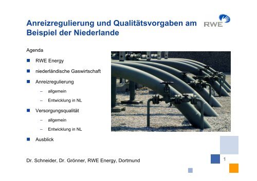 Anreizregulierung und Qualitätsvorgaben am Beispiel der ... - gat