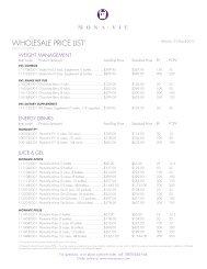 WHOLESALE PRICE LIST* - MonaVie