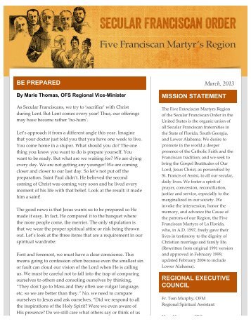 Mar. 2013 - Five Franciscan Martyrs Region