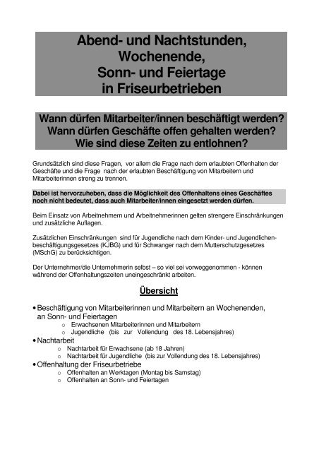 Abend Und Nachtstunden Wochenende Sonn Und Feiertage In