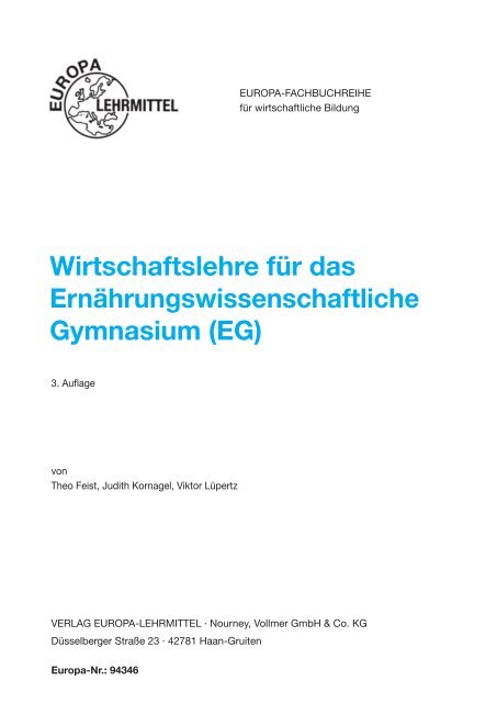 Wirtschaftslehre für das ... - Europa-Lehrmittel