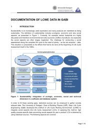 DOCUMENTATION OF LCWE DATA IN GABI 4 - GaBi Software