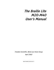 The Braille Lite M20-M40 User's Manual - Freedom Scientific