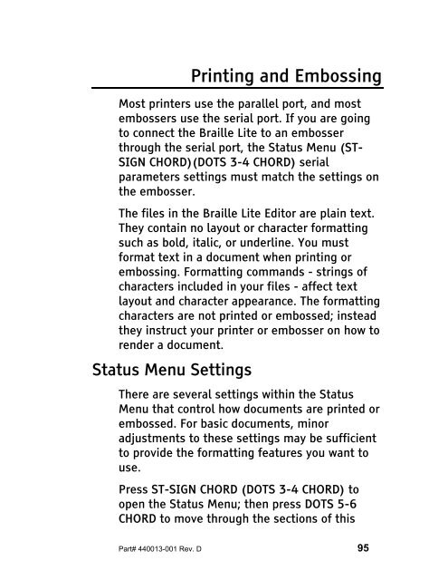 The Braille Lite M20-M40 User's Manual - Freedom Scientific