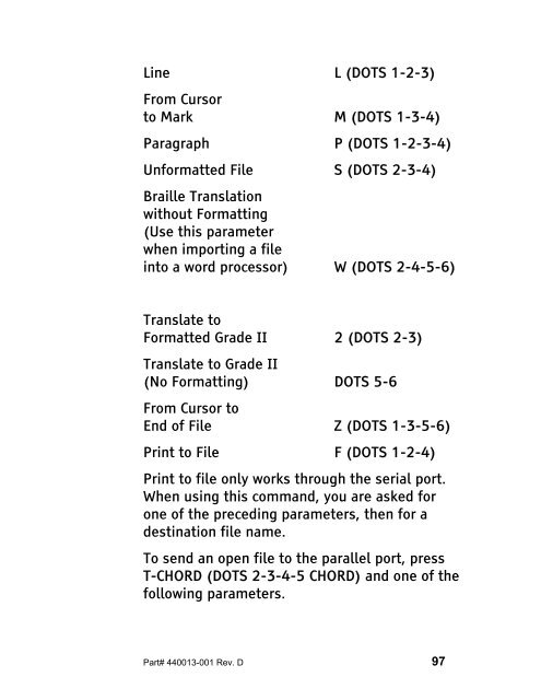 The Braille Lite M20-M40 User's Manual - Freedom Scientific